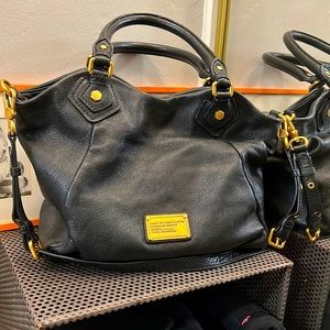 Black leather Marc Jacobs cross body bag